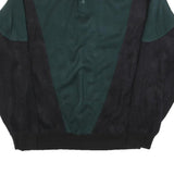 FOOTLOCKER Mens Green & Black Polo Collar L Acrylic Sweatshirt Pullover Casual
