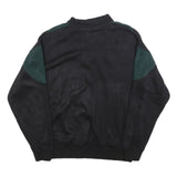 FOOTLOCKER Mens Green & Black Polo Collar L Acrylic Sweatshirt Pullover Casual