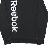 REEBOK Mens Black Crew Neck S Cotton Blend Sweatshirt Large Logo Print