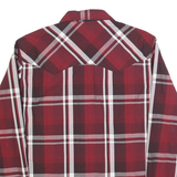 WRANGLER Mens Red & Black Check Shirt M Western Style Cotton Blend Long Sleeve