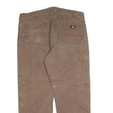 DICKIES Mens Jeans Brown Relaxed Straight Cotton Blend W42 L32 Workwear Utility