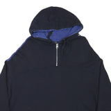 MARC O'POLO Womens Black & Blue Cotton Blend Hoodie S ¼ Zip Casual Sweatshirt