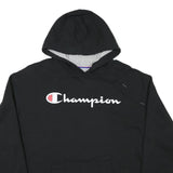 CHAMPION Mens Black Hoodie XL Cotton Blend Pullover Sweatshirt Logo