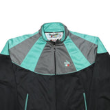 PUMA Mens Black & Aqua Polyester Blend Zip Jacket M Sportswear Casual Retro