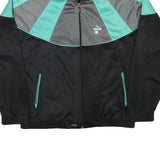 PUMA Mens Black & Aqua Polyester Blend Zip Jacket M Sportswear Casual Retro