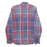 G-STAR Mens Red & Blue Plaid Cotton Shirt S Button Casual Workstyle