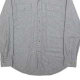 WOOLRICH Mens Grey Plain Cotton Shirt M Classic Button Pocket Casual