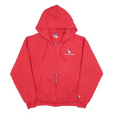 CHAMPION Mens Red Zip Up Hoodie M Fast Fun & Friendly Dog Graphic