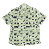 ALFRED DUNNER Womens Green Printed Short Sleeve Collared Shirt UK 10 Comfortable