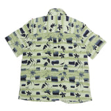 ALFRED DUNNER Womens Green Printed Short Sleeve Collared Shirt UK 10 Comfortable