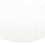 NIKE Mens White & Navy Blue Long Sleeve Plain M Polo Shirt Cotton Blend