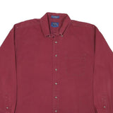 CAMBRIDGE CLASSICS Mens Red Shirt Cotton Blend L Classic Button-Down Long Sleeve