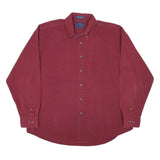 CAMBRIDGE CLASSICS Mens Red Shirt Cotton Blend L Classic Button-Down Long Sleeve
