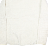 FILA Womens White Zip Jacket L Polyester Fleece Plain Warm Comfort Casual