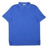 CALVIN KLEIN Mens Blue Short Sleeve Plain Polo Shirt S Cotton Blend Classic