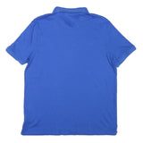 CALVIN KLEIN Mens Blue Short Sleeve Plain Polo Shirt S Cotton Blend Classic