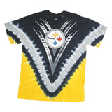 MAJESTIC Mens Black & Yellow Steelers Graphic T-Shirt L Short Sleeve Crew Neck