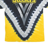MAJESTIC Mens Black & Yellow Steelers Graphic T-Shirt L Short Sleeve Crew Neck