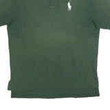POLO RALPH LAUREN Mens Green Short Sleeve Plain Polo Shirt L Cotton Classic