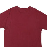 ADIDAS Mens Maroon L Cotton Blend T-Shirt Short Sleeve Crew Neck Logo Graphic