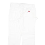 DICKIES Womens Regular White Denim Jeans W34 L31 Workwear Straight Zip Cotton