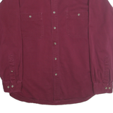 CHEROKEE Mens Maroon Plain Cotton Shirt M Button Down Long Sleeve Casual