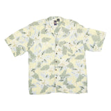 HERITAGE TROPICS Mens Yellow & Green Floral Rayon Shirt L Relaxed Fit Casual