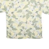 HERITAGE TROPICS Mens Yellow & Green Floral Rayon Shirt L Relaxed Fit Casual