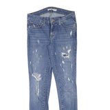 LEVI'S Womens Blue Slim Skinny Denim Medium W26 L29 Distressed Jeans Zip