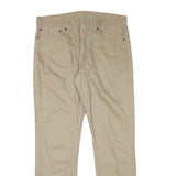 LEVI'S Mens Slim Beige Cotton Blend Trousers W36 L32 Zip Closure Stylish Comfort