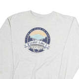PRARIE MOUNTAIN Mens Grey Crater Lake Crew Neck M Sweatshirt Cotton Pullover