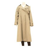 Womens Beige Cotton Blend Trench Jacket S Button Closure Classic Outerwear
