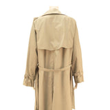 Womens Beige Cotton Blend Trench Jacket S Button Closure Classic Outerwear