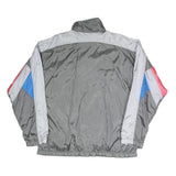 MARN Mens Grey Blue Polyester Blend Track Jacket L Zip Sports Casual Retro