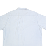 CARHARTT Mens Blue Plain Button-Down Short Sleeve Shirt 2XL Relaxed Cotton