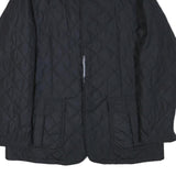 BARBOUR Mens Black Quilted Button Jacket 2XL Polyester Blend Classic Outdoor