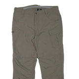 TREVOLUTION Mens Relaxed Beige Polyester Blend Zip Trousers W33 L26 Outdoor