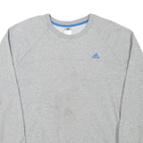 ADIDAS Mens Grey Cotton Blend Crew Neck L Sportswear Casual Pullover Sweatshirt