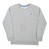 ADIDAS Mens Grey Cotton Blend Crew Neck L Sportswear Casual Pullover Sweatshirt