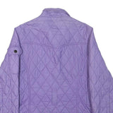 BARBOUR Womens Purple Quilted Jacket UK 10 Polyester Blend Button Closure