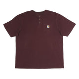 CARHARTT Mens Maroon Henley T-Shirt XL Short Sleeve Crew Neck Pocket