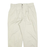 CABIN CREEK Mens Cotton Blend Beige Regular Fit Straight Leg Trousers W32 L30