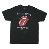 THE ROLLING STONES Mens Black Rolling Stones North American Tour T-Shirt L Short