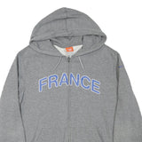 NIKE Mens Grey France Full Zip Hoodie L Sports Casual Cotton Blend Sweatshirt