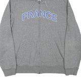 NIKE Mens Grey France Full Zip Hoodie L Sports Casual Cotton Blend Sweatshirt