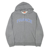 NIKE Mens Grey France Full Zip Hoodie L Sports Casual Cotton Blend Sweatshirt