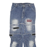 EONTO Mens Blue Regular Fit Straight Denim Stone Wash Jeans W31 L30 Workwear