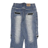 EONTO Mens Blue Regular Fit Straight Denim Stone Wash Jeans W31 L30 Workwear