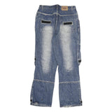 EONTO Mens Blue Regular Fit Straight Denim Stone Wash Jeans W31 L30 Workwear
