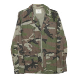 PULL AND BEAR Womens Green Brown Cotton Blend Camouflage Jacket S Zip Pocket